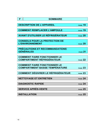 ART 202/G-T | ARC 0100 | ART 202/G | ART 2250/G | ART 224/G | ARC 0100/S | TT13 | Mode d'emploi | Whirlpool ARL 622/G Manuel utilisateur | Fixfr