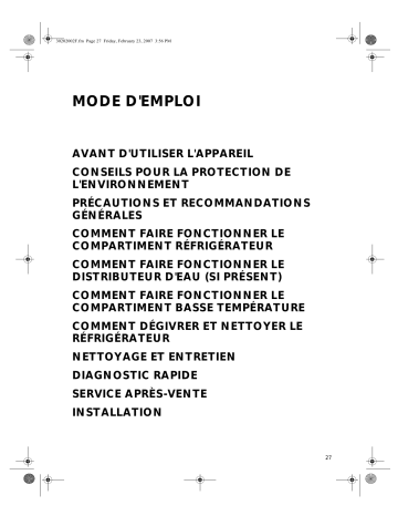 ARC 190/IX AQUA | ARC 192 AQUA | ARC 185 AQUA | ARC 192/IX AQUA | Mode d'emploi | Whirlpool ARC 1848 AQUA Manuel utilisateur | Fixfr