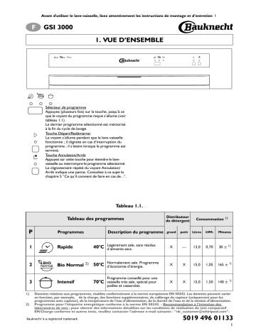 Mode d'emploi | Whirlpool GSI 3000 IN Manuel utilisateur | Fixfr