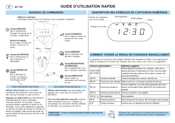 AT 310/White | AT 310/WH | AT 310/Alu | AT 310/BL | AT 310/ Black | AT 310/ White | Mode d'emploi | Whirlpool AT 310/ Alu Manuel utilisateur | Fixfr