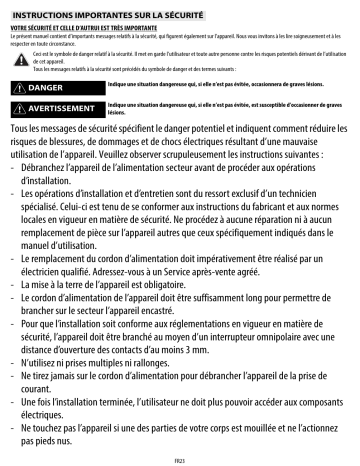 AKS 2000/WH | AKS 2000/IX | Mode d'emploi | Whirlpool AKS 2000/NB Manuel utilisateur | Fixfr