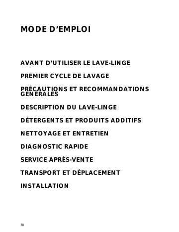 MAXY 100 | Mode d'emploi | Whirlpool AWM 9100/GH Manuel utilisateur | Fixfr