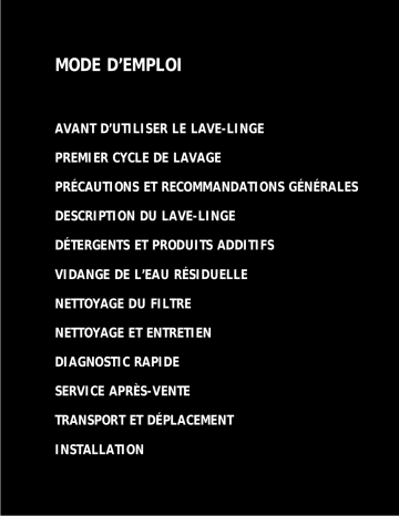 AWM 9100 WH | Mode d'emploi | Whirlpool AWM 9100/GH Manuel utilisateur | Fixfr