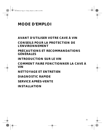 Mode d'emploi | Whirlpool ARC 2040W Manuel utilisateur | Fixfr