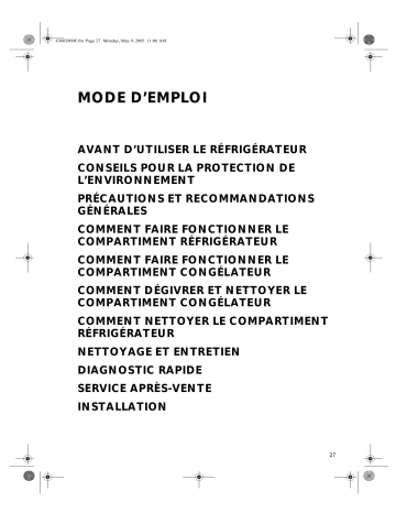 ARC2210           WH | Mode d'emploi | Whirlpool CZE231A Manuel utilisateur | Fixfr