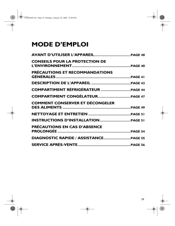 ARC 4324 | WTH4713 A+X | Mode d'emploi | Whirlpool WTH4713 A+S Manuel utilisateur | Fixfr