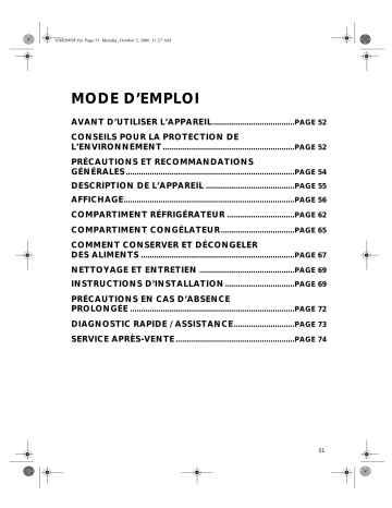 Mode d'emploi | Whirlpool ARC4440IX Manuel utilisateur | Fixfr