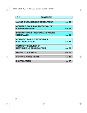 GKI 9051/3 | AFB 820/3 | CBI 658 W | GKIC 9056/3 | AFB 820/3-LH | CBI 608 W | GKI 9051/4 | GKIC 9059/3 | Mode d'emploi | Whirlpool AFB 820 Manuel utilisateur | Fixfr