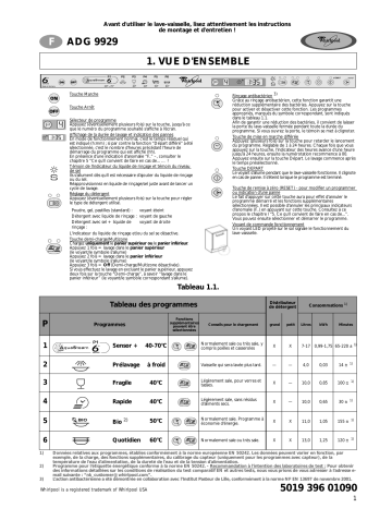 Mode d'emploi | Whirlpool ADG 9929/1 Manuel utilisateur | Fixfr