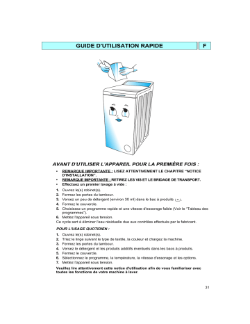 AWT 4103 | AWT 7123D | Mode d'emploi | Whirlpool AWT 4104 Manuel utilisateur | Fixfr