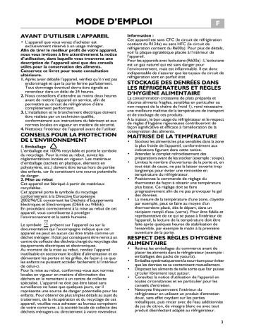 20094677 | DC 191 | CFS 610 S / 1 | SV 197 | SC198 | SC 197 | SC 199 | Mode d'emploi | Whirlpool SC 161 Manuel utilisateur | Fixfr