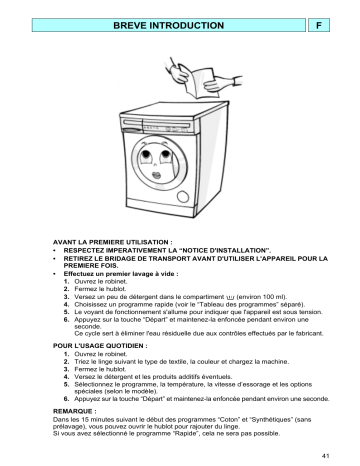 AWM 327/3 | AWM 337/3 | Mode d'emploi | Whirlpool AWM 328/3 Manuel utilisateur | Fixfr