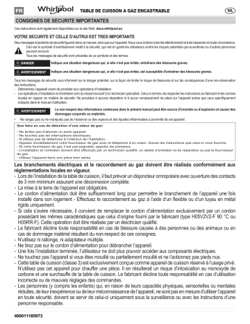 Mode d'emploi | Whirlpool GOA 9523/NB Manuel utilisateur | Fixfr