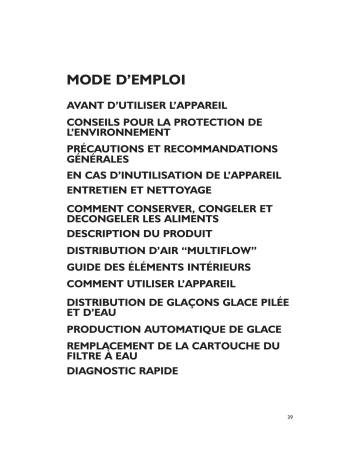 SRA20NE2 | SRA20X2 | S25STRP2 | Mode d'emploi | Whirlpool S20STRP2p Manuel utilisateur | Fixfr