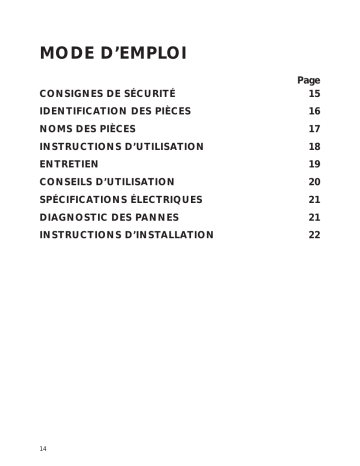 AMD 398 | Mode d'emploi | Whirlpool AMD 396 Manuel utilisateur | Fixfr