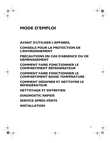 KRVA 3801 | Mode d'emploi | Whirlpool PRC 281W A+ Manuel utilisateur | Fixfr