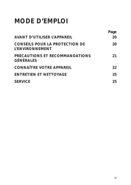 Whirlpool LPR 161 Manuel utilisateur