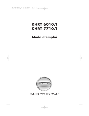 KHRT 7710/I | Mode d'emploi | Whirlpool KHRT 6010/I Manuel utilisateur | Fixfr