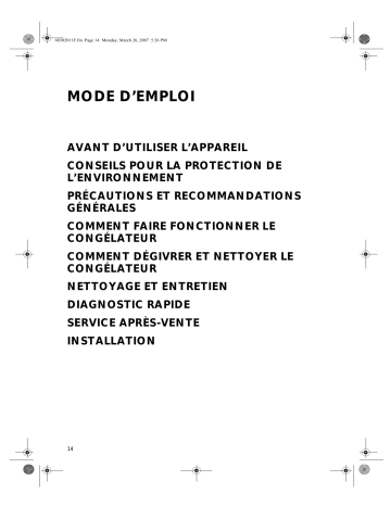 CV 292 | AFG 757/G-T UPRIGHT FR | AFG 747/G-T UPRIGHT FR | AFG 737/G-T UPRIGHT FR | CV 382 | CV 332 | AFG 769-T | AFG 767/G-T   FREEZERS | Mode d'emploi | Whirlpool CV 222 Manuel utilisateur | Fixfr