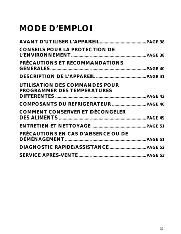 Mode d'emploi | Whirlpool KDNA 4300 IN Manuel utilisateur | Fixfr