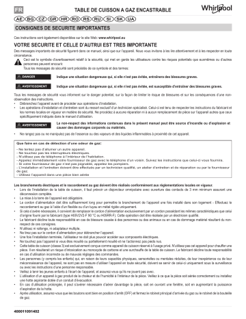 Mode d'emploi | Whirlpool GMF 6422/IXL Manuel utilisateur | Fixfr