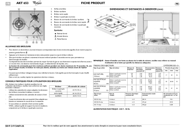 AKT 653/IX | AKT 653/WH | Mode d'emploi | Whirlpool AKT 653/NB Manuel utilisateur | Fixfr