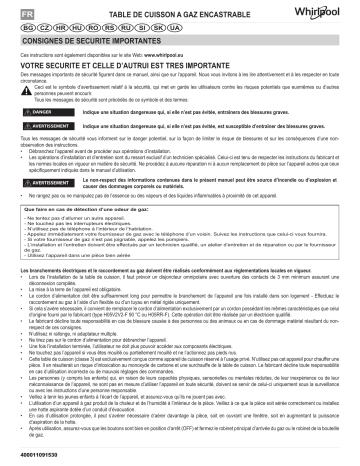 Mode d'emploi | Whirlpool GOR 6416/NB Manuel utilisateur | Fixfr