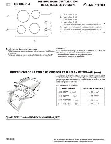 Mode d'emploi | Whirlpool HR 609 C A Manuel utilisateur | Fixfr