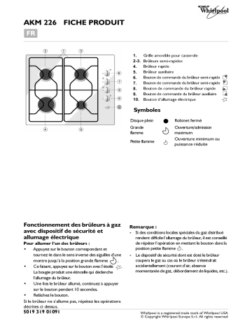 Mode d'emploi | Whirlpool AKM 226 IX Manuel utilisateur | Fixfr