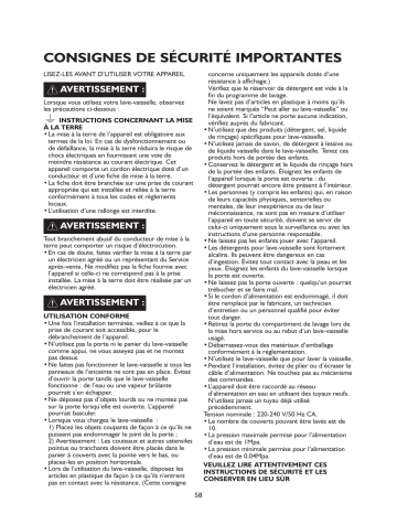 Mode d'emploi | Whirlpool ADPF 941 WH Manuel utilisateur | Fixfr