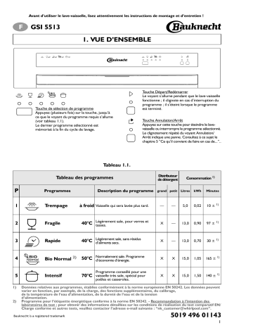 GSI 5513 IN | GSI 5513 SW | Mode d'emploi | Whirlpool GSI 5513 WS Manuel utilisateur | Fixfr