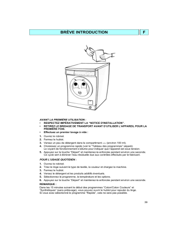 WA 4352 | WA 2381 - F | WA 3462 - CH | WA 2350 - CH | WA 2552 | WA 2340 - CH | WA 2140 | WA 2352 | WAI 2530 - UK | WA 2140 - UK | WA 2382 | WA 2040 | WA 2452 - CH | WA 4350 | WA 4562 | WA 856 - CH | WA 2240 - F | Mode d'emploi | Whirlpool WA 4140 Manuel utilisateur | Fixfr