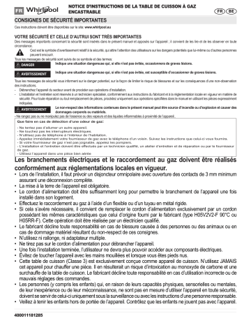 AKM 261/IX | AKM 261/NB | Mode d'emploi | Whirlpool AKM 261/WH Manuel utilisateur | Fixfr