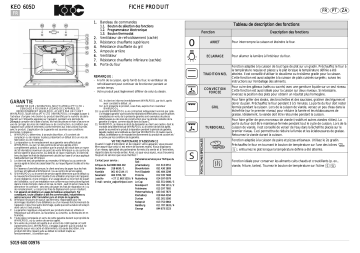 Mode d'emploi | Whirlpool KEO 605D IX Manuel utilisateur | Fixfr