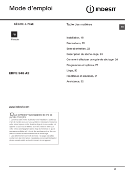 Indesit EDPE 945 A2 ECO (EU) Manuel utilisateur