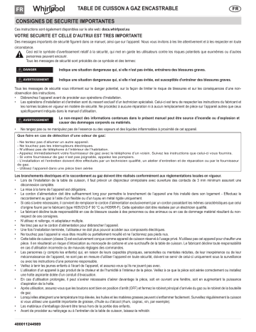 Mode d'emploi | Whirlpool GOW 6423/NB FR Manuel utilisateur | Fixfr