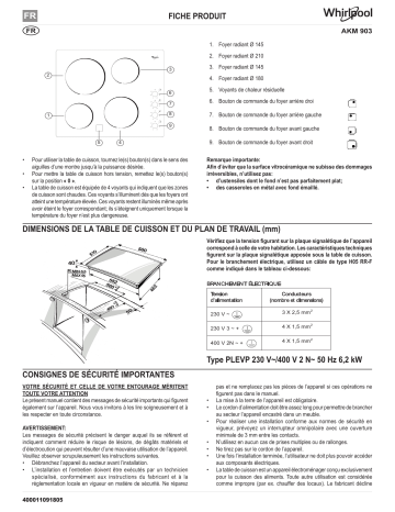 Mode d'emploi | Whirlpool AKM 903/NE Manuel utilisateur | Fixfr