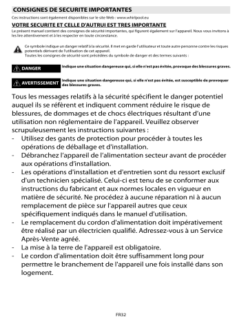 Mode d'emploi | Whirlpool ELIK 7253 IN Manuel utilisateur | Fixfr