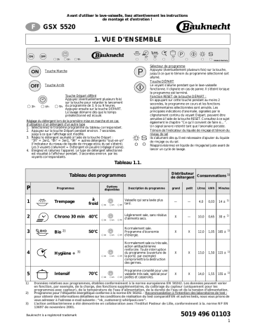 Mode d'emploi | Whirlpool GSX 5520/1 Manuel utilisateur | Fixfr