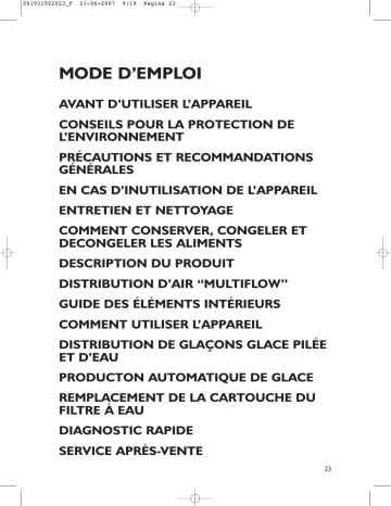 20SI-L4 A+ PG | 20TB-L4 A+ | 20TM-L4 A+ | Mode d'emploi | Whirlpool 20BIL4A+ Manuel utilisateur | Fixfr