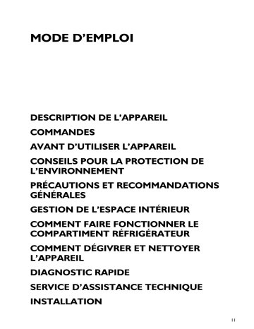 CKF 672 | CKF 630 | MKC 40 | CKF 662 | MKC 00 | MKC 10 | CKF 632 | ART 204-LH | CKF 660 | CKF 670 | Mode d'emploi | Whirlpool ARZ 004/A+ Manuel utilisateur | Fixfr