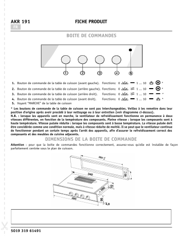 Mode d'emploi | Whirlpool AKR 191/WH Manuel utilisateur | Fixfr