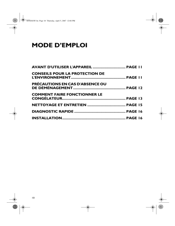 Mode d'emploi | Whirlpool MNGE 180 ECO A +  UF Manuel utilisateur | Fixfr