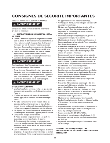 Mode d'emploi | Whirlpool ADGU 941 IX Manuel utilisateur | Fixfr