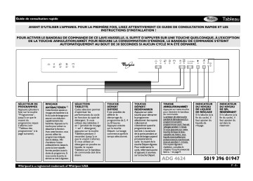 ADG 4624 NB | ADG 4624 IX | Mode d'emploi | Whirlpool ADG 4624 WH Manuel utilisateur | Fixfr