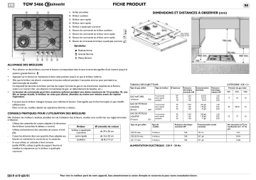 TGW 5466 IXL | Mode d'emploi | Whirlpool TGW 5466/IN/01 Manuel utilisateur | Fixfr