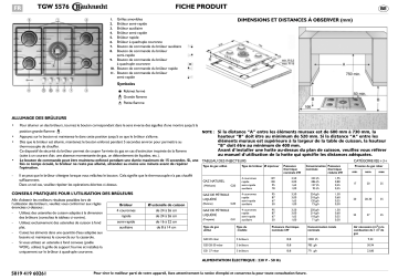 TGW 5576 IXL | Mode d'emploi | Whirlpool TGW 5576/IN/01 Manuel utilisateur | Fixfr