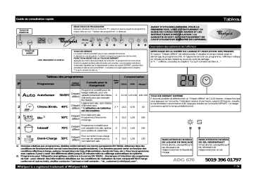 ADG 676/1 IX | Mode d'emploi | Whirlpool ADG 676/1 FD Manuel utilisateur | Fixfr