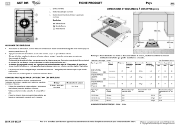 Mode d'emploi | Whirlpool AKT 305/IX Manuel utilisateur | Fixfr