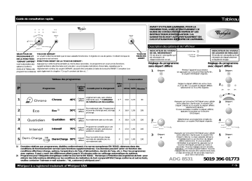 ADG 8531 NB | ADG 8531 IX | Mode d'emploi | Whirlpool ADG 8531 WH Manuel utilisateur | Fixfr